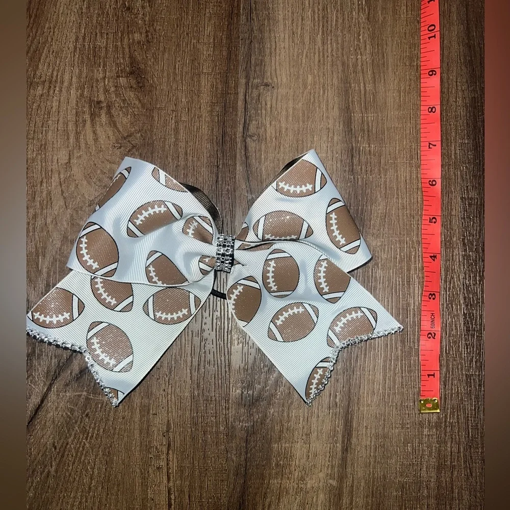 New! Handmade Football Theme Large Cheerleading Bow